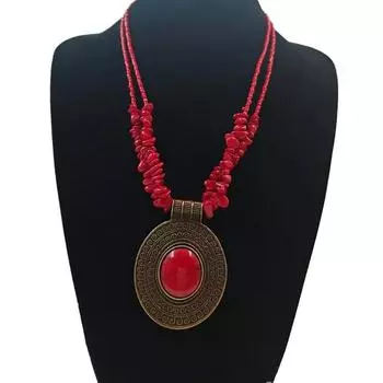 Модные ожерелья для женщин. Ювелирные изделия красный