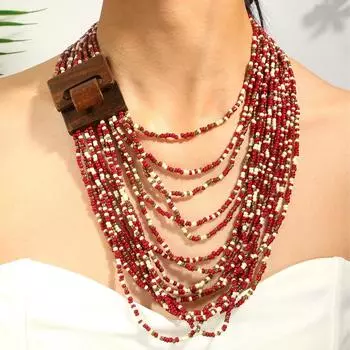 Модные ожерелья для женщин. Ювелирные изделия красный