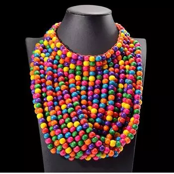Модные ожерелья для женщин. Ювелирные изделия разноцветный