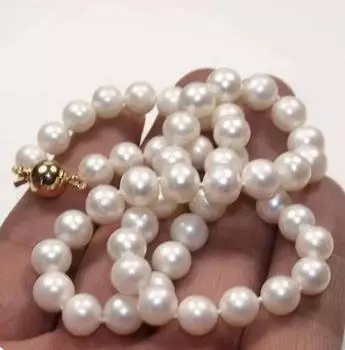Модные ожерелья из натурального белого южноморского жемчуга 9-10 мм, 18 дюймов