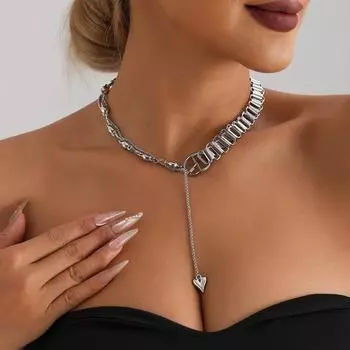 Модные ожерелья, набор женских украшений серебряный