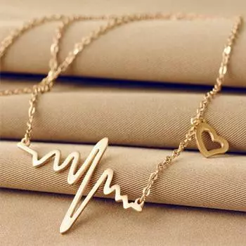 Модные ожерелья с цепочкой электрокардиограммы для женщин, ожерелья с подвеской в виде сердца, ювелирные изделия для женщин, подарок для возлюбленного