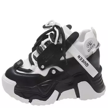 модные папины массивные кроссовки повседневные вулканизированные туфли женские зимние кроссовки на высокой платформе женские белые кроссовки-корзинки на шнуровке женские 2024 34 белый