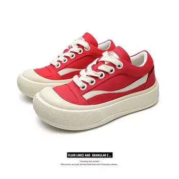 Модные парусиновые туфли Bread: Универсальные повседневные кроссовки с большим носком и толстой подошвой 39 чёрный