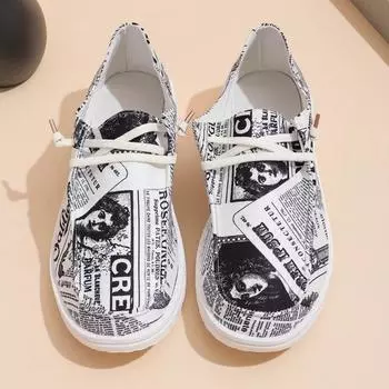 модные парусиновые туфли женские легкие кроссовки на плоской подошве женские летние дышащие тканевые дизайны с принтом Mujer 36