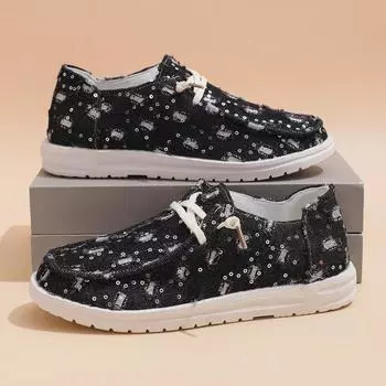 модные парусиновые туфли женские летние повседневные кроссовки женские дышащие тканевые мокасины туфли на платформе женская обувь 36 чёрный