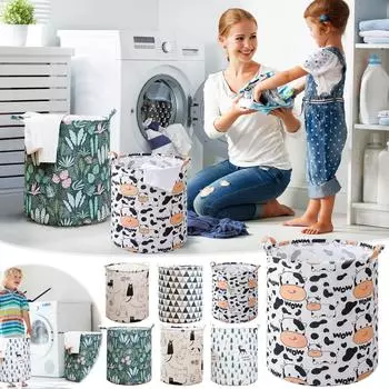 Модные печатные хозяйственные складные игрушки, сумка для хранения одежды, корзина для белья