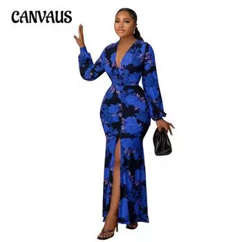 Модные печатные женские платья темперамент свободные платья S красный