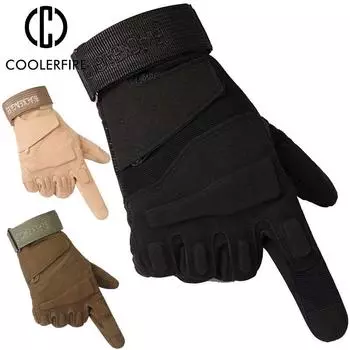 Модные перчатки для мужчин, спецназ, черный орел, армейский фанат, перчатки на все пальцы, нескользящие, износостойкие, для скалолазания на открытом воздухе, однотонные ST035 One Size чёрный