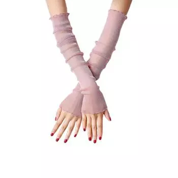 Модные перчатки, устойчивые к солнцу, для комфортного утепления рукавов, сетчатые утеплители для рук, солнцезащитные рукава, лето чёрный