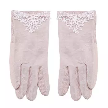 Модные перчатки женские летние хлопковые с принтом велосипедные тонкие сенсорные перчатки для вождения велосипеда и автомобиля светло-розовый