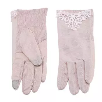 Модные перчатки женские летние хлопковые с принтом велосипедные тонкие сенсорные перчатки для вождения велосипеда и автомобиля One Size светло-розовый