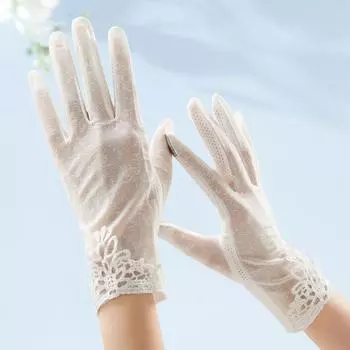 Модные перчатки женские летние хлопковые с принтом велосипедные тонкие сенсорные перчатки для вождения велосипеда и автомобиля One Size