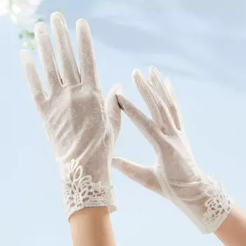 Модные перчатки женские летние хлопковые с принтом велосипедные тонкие сенсорные перчатки для вождения велосипеда и автомобиля One Size