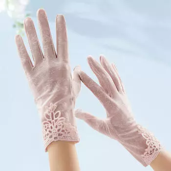 Модные перчатки женские летние хлопковые с принтом велосипедные тонкие сенсорные перчатки для вождения велосипеда и автомобиля One Size