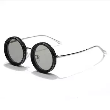 Модные персональные телескопические солнцезащитные очки с небольшой круглой оправой, вращающиеся, меняющие цвет, для женщин и мужчин, солнцезащитные очки UV400 для улицы as picture