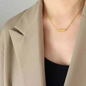 Модные персонализированные украшения, ожерелье с улыбкой в виде нишевого дизайна, позолоченная минималистская цепочка на ключицу из титановой стали