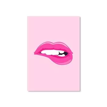Модные постеры с пышногрудой сексуальной красивой розовой и голубой губой, модульная картина, настенное искусство, холст, живопись для гостиной, домашний декор 21*30cm