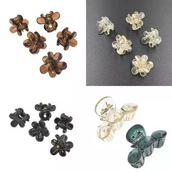 Модные пластиковые аксессуары для волос заколки для волос для женщин и девочек милые новые головные уборы краб для волос прозрачный очаровательный корейский конский хвост коготь мини-заколка Style 1 Coffee