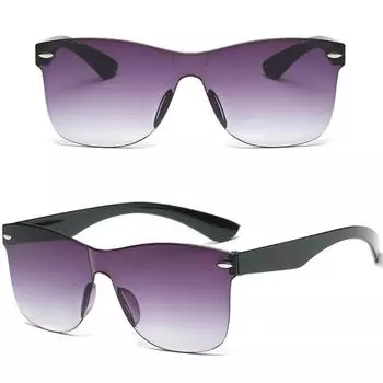 Модные пластиковые безвинтовые солнцезащитные очки без оправы в стиле ретро UV400 для вождения, унисекс, уличная ручная работа Glasses cloth random color