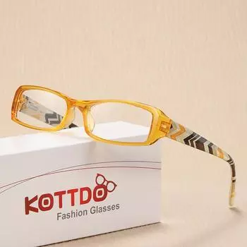 Модные пластиковые очки для чтения для женщин, с узором на ноге, пресбиопия, дальнозоркость, прозрачные линзы, очки для чтения для мужчин +1,0 +1,5 +4.0 жёлтый