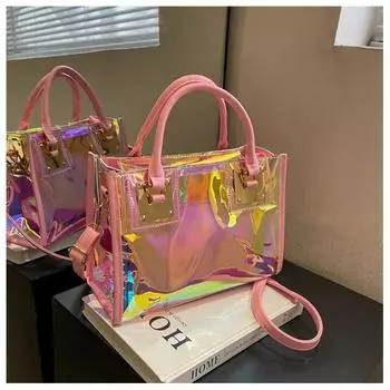 Модные пластиковые ослепительные цвета повседневные сумки через плечо для женщин дамские роскошные дизайнерские сумки-тоут дорожная сумка через плечо