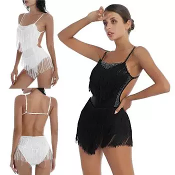 Модные платья для латинских танцев, женское платье без рукавов с открытой спиной XL чёрный