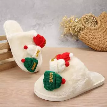 модные плетеные меховые туфли на плоской подошве из замши женские тапочки новые плюшевые хлопковые туфли модные шлепанцы с открытой пяткой зима 2025 тренд нескользящие Zapatos Mujer 36 белый