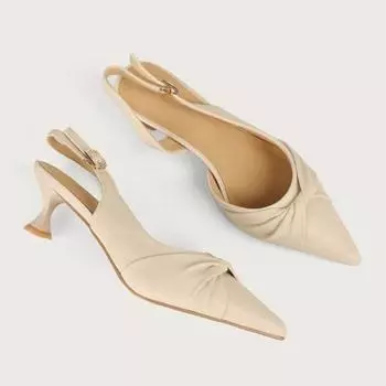 Модные плиссированные босоножки с острым носком для женщин, новые простые босоножки на шпильке, повседневные, удобные, Zapatos Mujer 35