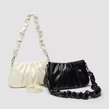 Модные плиссированные сумки с ручками для женщин, сумки из искусственной кожи с облаками, сумка для отдыха подмышками, сумки на плечо для покупок, сумка с клецками, женские сумки