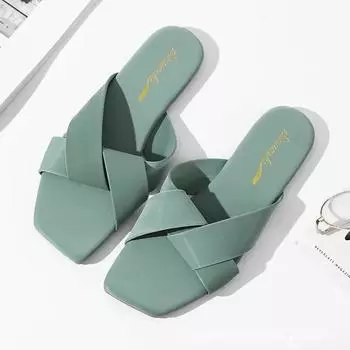 Модные плоские тапочки, новые пляжные шлепанцы, пляжная обувь, прочные женские сандалии, летние пляжные сандалии для женщин 35 чёрный