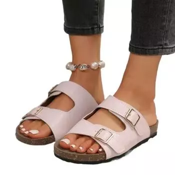 Модные пляжные женские сандалии летние туфли на плоской подошве с застежкой-молнией повседневные тапочки обувь для ходьбы новые пляжные шлепанцы платье удобные шлепанцы с открытой пяткой 35 чёрный