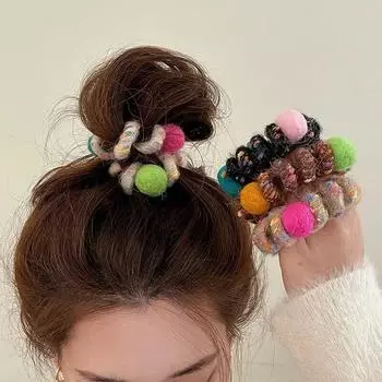 Модные плюшевые телефонные провода, эластичные резинки для волос, резинки для волос, милые красочные веревки для волос, резинки для женщин, аксессуары для волос, подарок