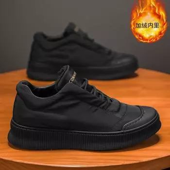 Модные плюшевые теплые хлопковые туфли для мужчин, модные повседневные кроссовки на шнуровке, мужские зимние хлопковые туфли на платформе, Zapatillas Hombre 39