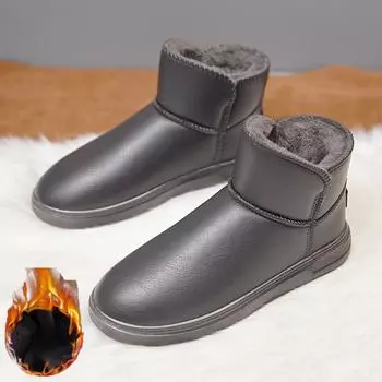 Модные плюшевые, толстые, водонепроницаемые и теплые зимние ботинки 36 чёрный