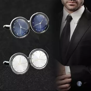 Модные подарки, винтажные мужские деловые часы с цифрами, запонки, запонки синий