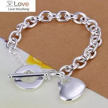 Модные подвески 925 пробы серебряные романтические сердечки-подвески браслеты для женщин свадебные подарки изысканные благородные ювелирные изделия темперамент