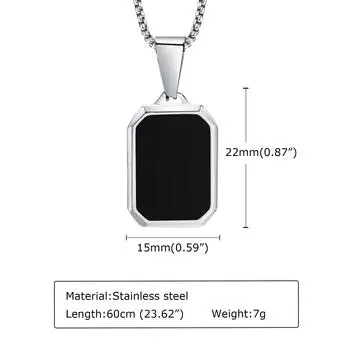 Модные подвески для мужчин, мальчиков, квадратные, из натурального камня, из нержавеющей стали, новые, хип-хоп, крутые ювелирные изделия, подарки 60cm