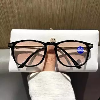 Модные полнооправные бифокальные очки для пресбиопии с защитой от ультрафиолета и солнцезащитными очками двойного назначения, стильные женские очки +150