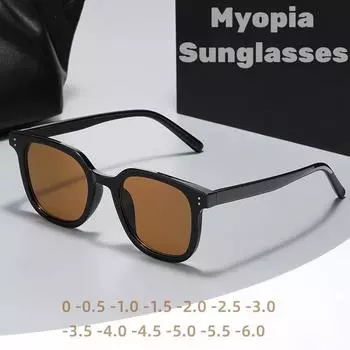 Модные поляризационные солнцезащитные очки для близорукости для мужчин и женщин, большие уличные солнцезащитные очки для водителя UV400, очки для ближнего зрения, диоптрии от 0 до -6,0 0