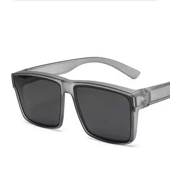 Модные поляризационные солнцезащитные очки для мужчин и женщин, прямоугольные очки для езды на велосипеде на открытом воздухе, близорукость, очки по рецепту, винтажные очки, очки в большой оправе UV400 жёлтый