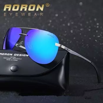 Модные поляризационные солнцезащитные очки, классические зеркальные очки с антибликовым солнцезащитным кремом, металлическая оправа, очки ночного видения UV400 для мужчин и женщин, солнцезащитные очки с жабой