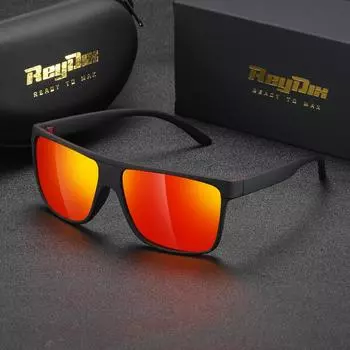 Модные поляризационные солнцезащитные очки ReyDix унисекс с цветной пленкой, UV400 синий