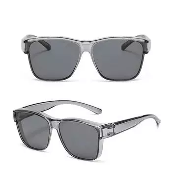 Модные поляризационные солнцезащитные очки с накладным чехлом, очки по рецепту, близорукость, мужские и женские очки для водителя автомобиля