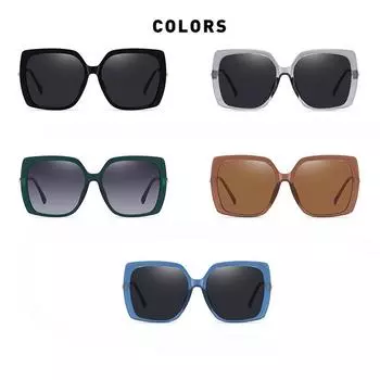 Модные поляризованные солнцезащитные очки для женщин, женские солнцезащитные очки с металлической пряжкой в большой оправе TR90, солнцезащитные очки для уличной одежды UV400