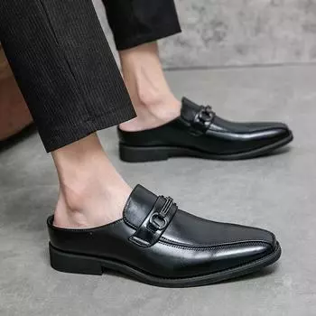Модные полуботинки-слипоны для мужчин, повседневная обувь из высококачественной кожи, итальянские дизайнерские летние модные мокасины 2024 года, лоферы, туфли-оксфорды 38 чёрный