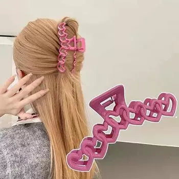 Модные полые геометрические заколки для волос в форме сердца на затылке с акулой для женщин и девочек, головные уборы, шпильки, аксессуары 1