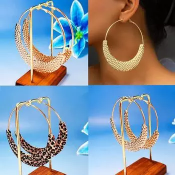 Модные полые круглые серьги для женщин золотой