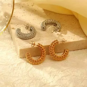 Модные полые круглые серьги из нержавеющей стали High Sense, женские трендовые универсальные легкие роскошные серьги с покрытием 18 карат