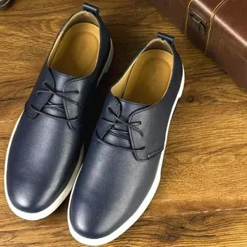 Модные полые мокасины для мужчин, летние сетчатые дышащие туфли на плоской подошве, мужские туфли для вождения, классические деловые кожаные туфли на шнуровке 2024 37 синий